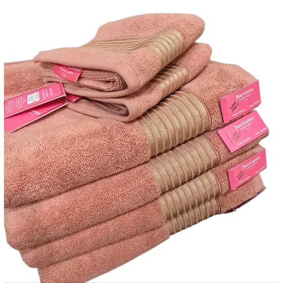 Juicy Couture Home Striped Oversized Plush Bath & Hand Towel Set - Picture 3 of 8